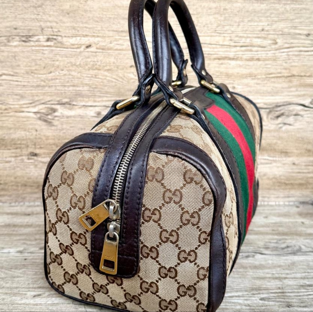 Authentic Gucci Web Boston Bag - Picture 4 of 14